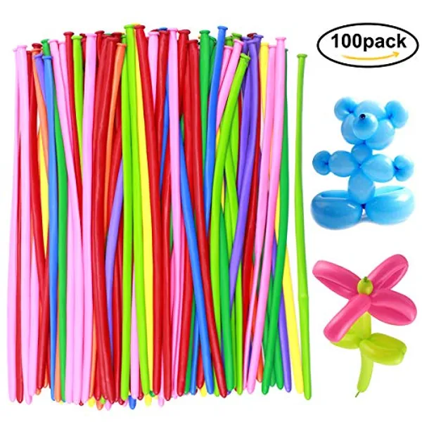 Natuce 100pcs Modeling Balloons Assorted Colors
