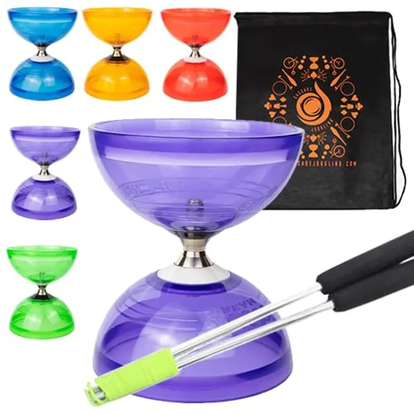 Jumbo Hurricane Pro Diabolo Set - Purple/Silver