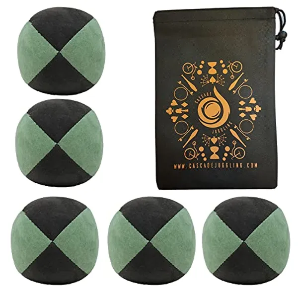 Green and Black Cascade Suede Juggling Balls by Cascade Juggling