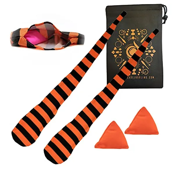 Cascade Stretchy Poi Socks Set (Orange and Black)
