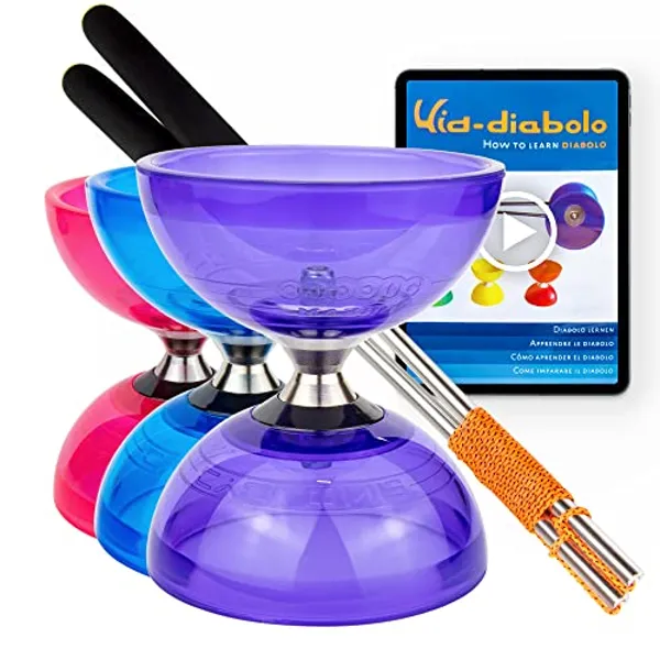 Quartz Diabolo Set - Clear Purple