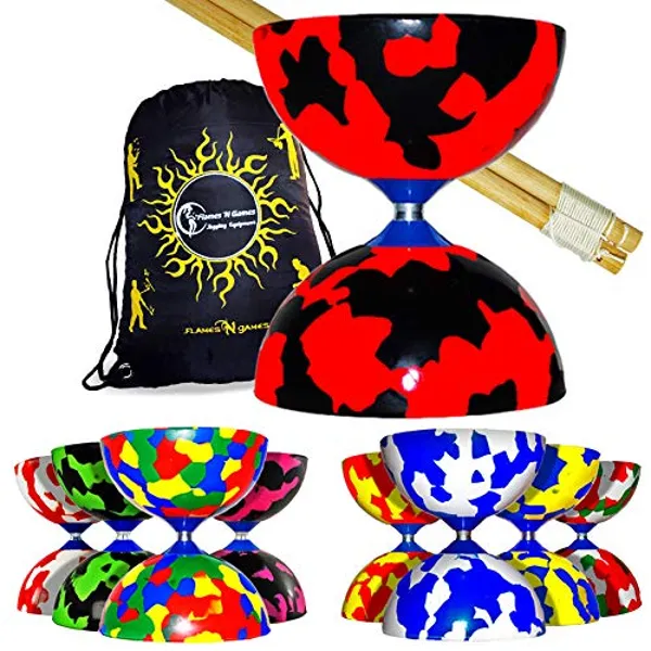 Jester Diabolo Set - Red/Green/White