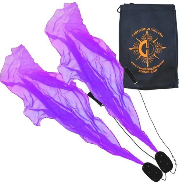 Pyro Pixies Spiral Poi Set (Purple) with Carry Bag