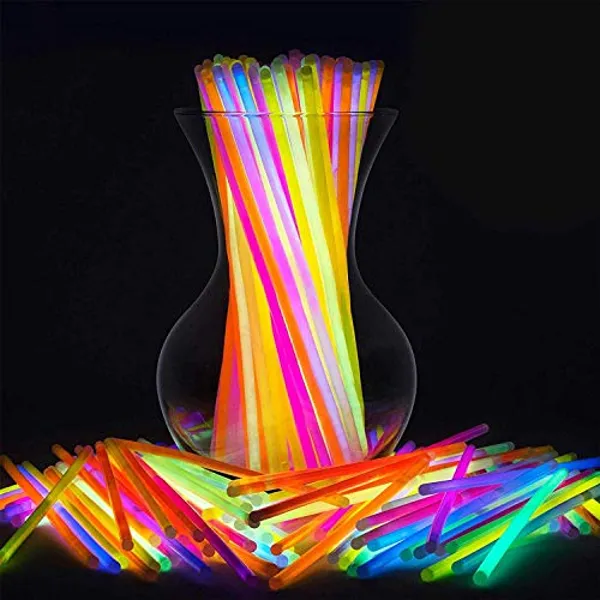 SHATCHI's 8" Multi-Colored Glowsticks Bracelets with Extended Glow Time
