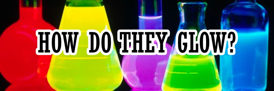 different chemicals showing how glowsticks get their glow