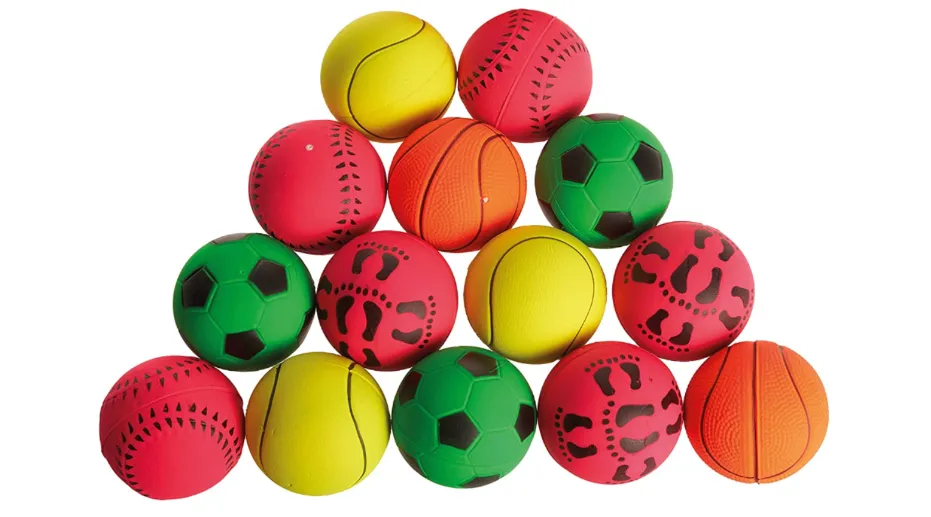 Photo of several juggling bounce balls