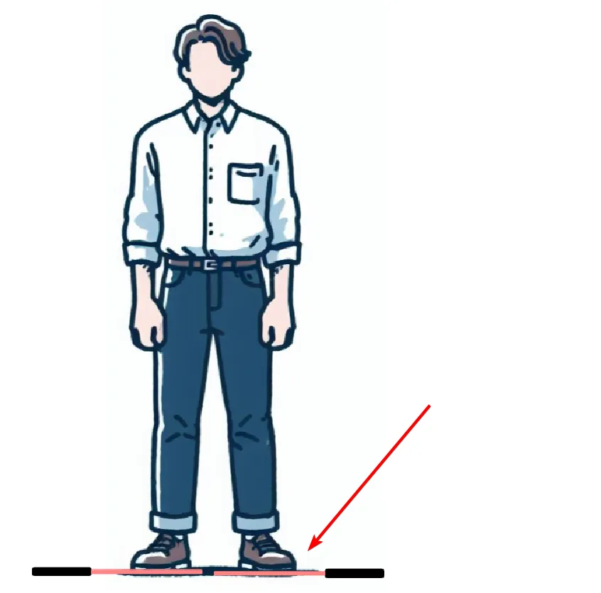 illustration showing person standing on their diabolo handsticks